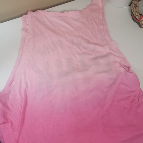 PINK Rhinestone Embellished Muscle T Shirt - Picture 5 of 5